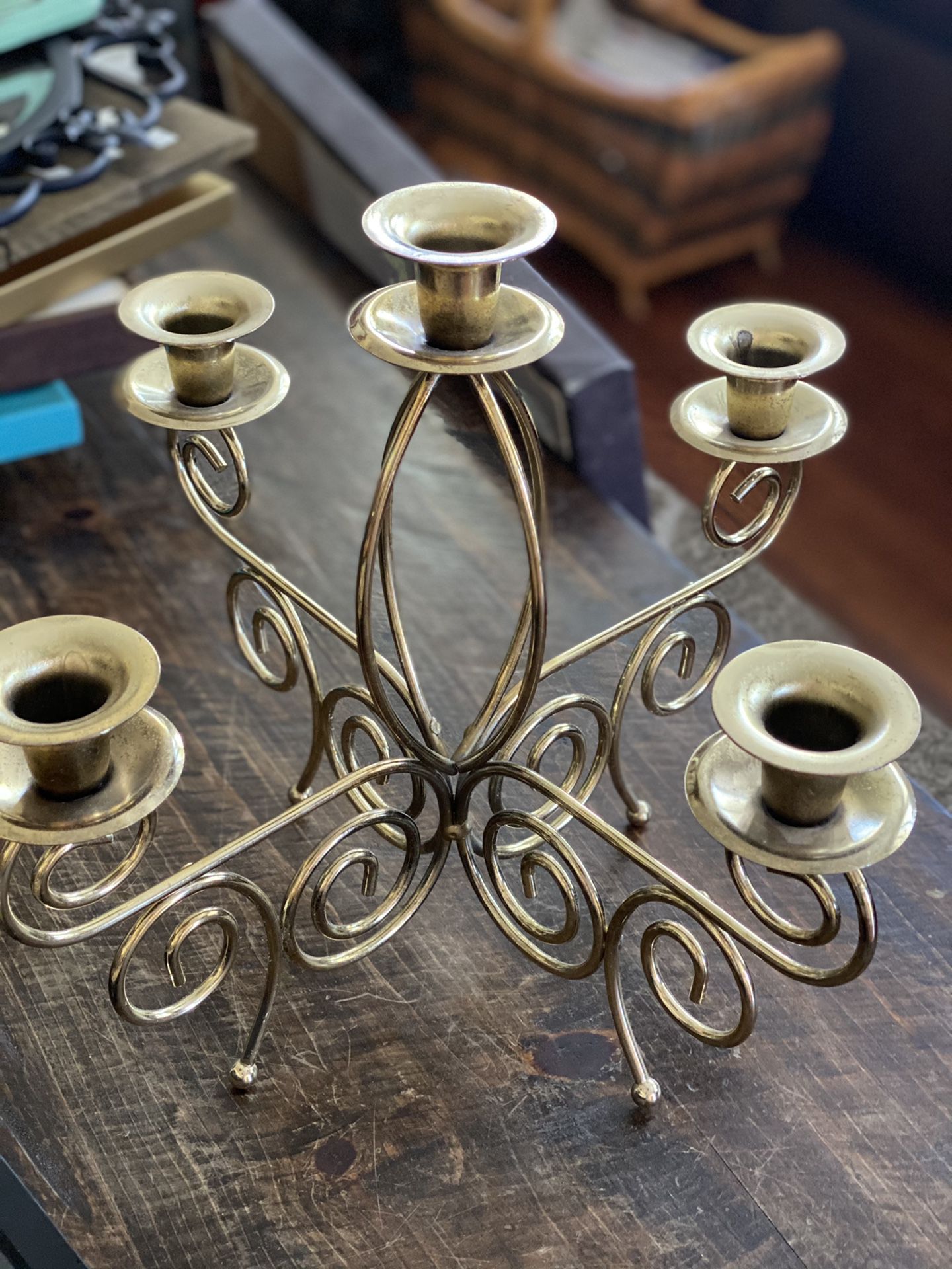 Brass vintage candelabra