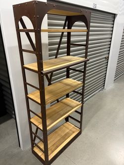 Tall Metal and Wood Shelf 14 x 33 x 78