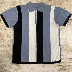 Light Blue Retro Polo Shirt