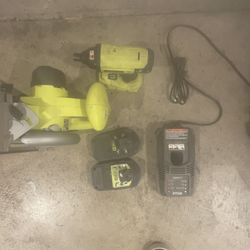 Ryobi One Impact Drill And Saw With 2 18v Batteries And A Charger Price Is Fare 
