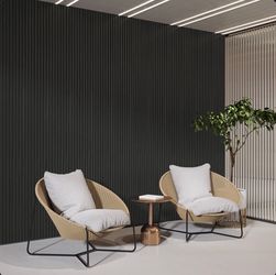 Acoustic Wood Wall Panels 94.49” x 12.6” Soundproof Wall Panels, Wood Slat Wall Panels for Wall Decor (Set of 2)