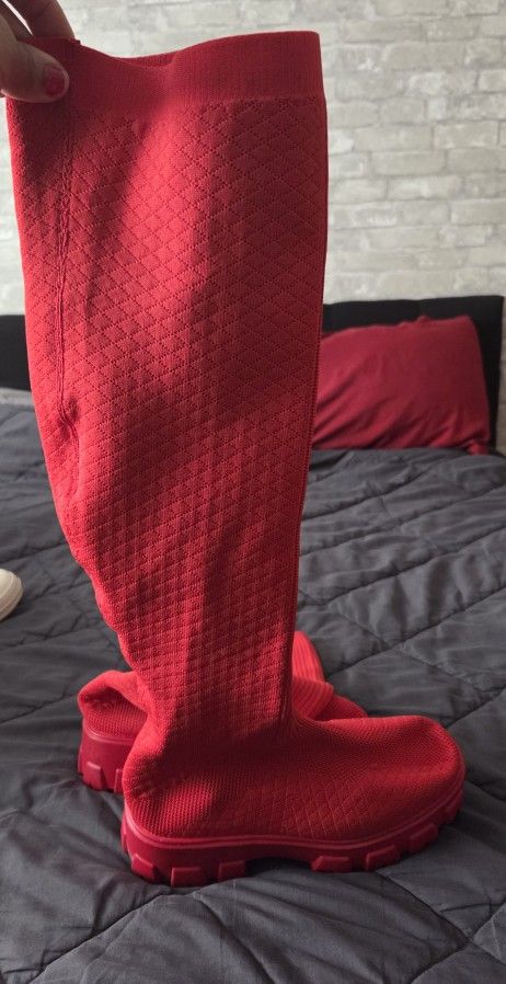 Womens Stretchy Thigh High Boots Size 10