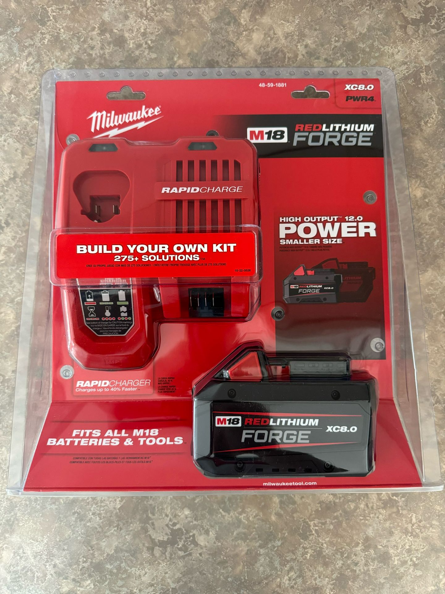 Firm Price* Milwaukee M18 Forge XC 8.0 Battery and Rapid Charger combo
