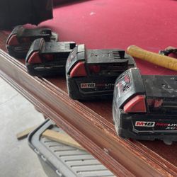Milwaukee 5.0 And 2.0 Batteries.