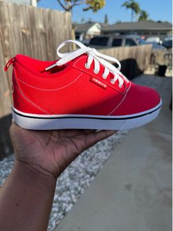 Heelys Pro 20 Wheeled Skate Shoes - Red Canvas Youth Size 6 (Eur 38)