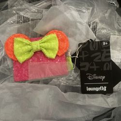 Loungefly Wallets Minnie Mouse Exclusive Color Block Neon Sequin Card Holder