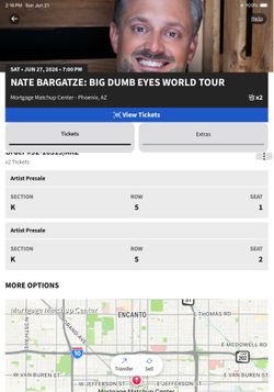 2 Nate Bargatze floor tickets June 27 in Phoenix