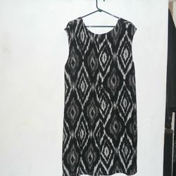 Cato Black White Print Dress Womens Size 24W