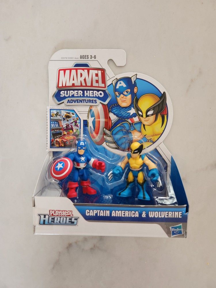 Playskool Marvel Super Hero Adventures Captain America & Wolverine