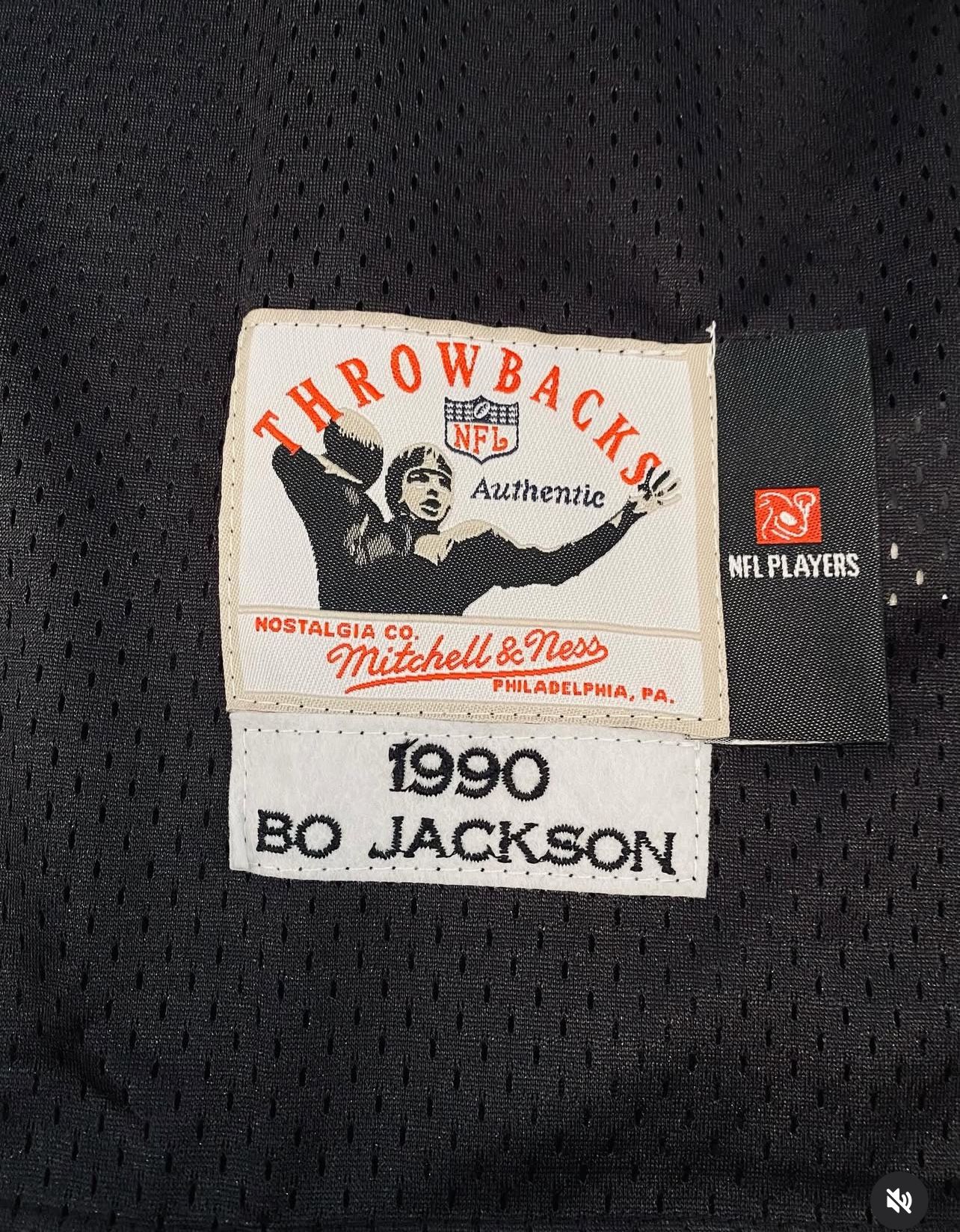 Black Bo Jackson Oakland Raiders # 34 Mitchell and Ness Jersey