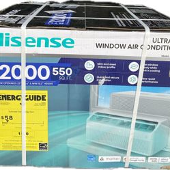 Hisense UltraSlim 12,000 BTU Smart Inverter Window AC, Remote Quiet Energy Star or