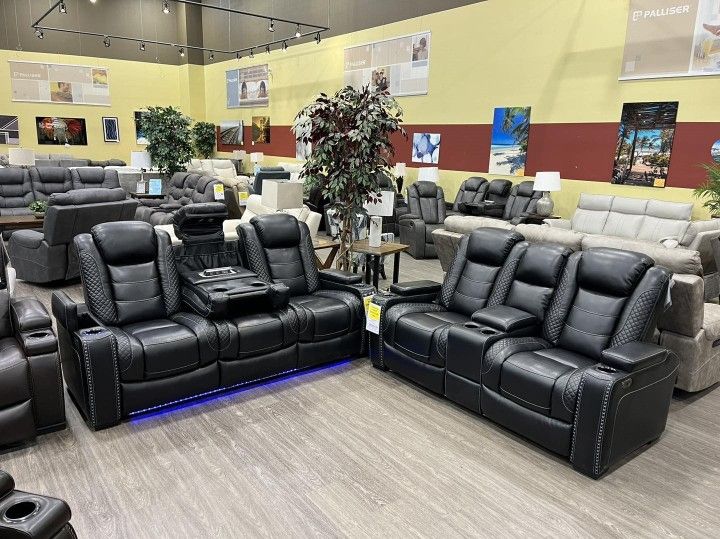 NEW📐$20 Down Payment Finance📐📐 Party Time Power Reclining Living Room Set ( Sofa & Loveseat )
