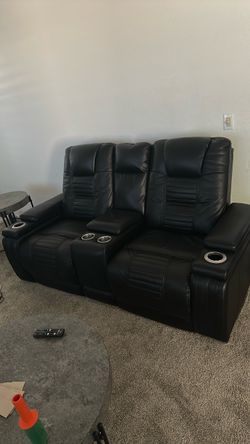 Furniture black leather