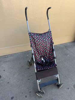 Baby Stroller Black Pink Polka Dot