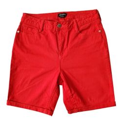 Bebe Red Denim Women's Shorts Mid Length With Pocket | Size 29