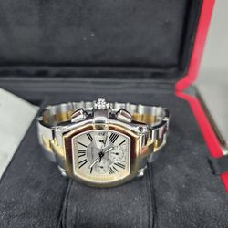 Cartier Roadster XL 2618  Chronograph Two Tone Automatic Men Watch