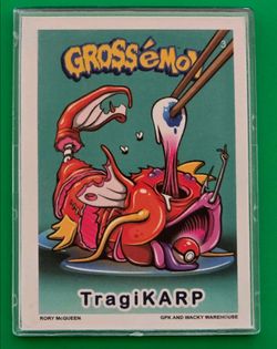 Grossémon TragiKARP #3 Signed Rory McQueen GPK Wacky Warehouse Pokemon Parody
