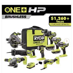 ONE+ HP 18V Brushless Cordless 8-Tool Combo Kit with 4.0 Ah and 2.0 Ah HIGH PERFORMANCE Batteries, Charger, and Bag