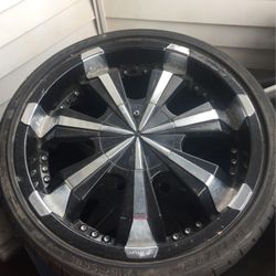 All 4 18 Black And Chrome Rims