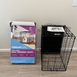 FREE Double Door Dog Crate W/ Divider