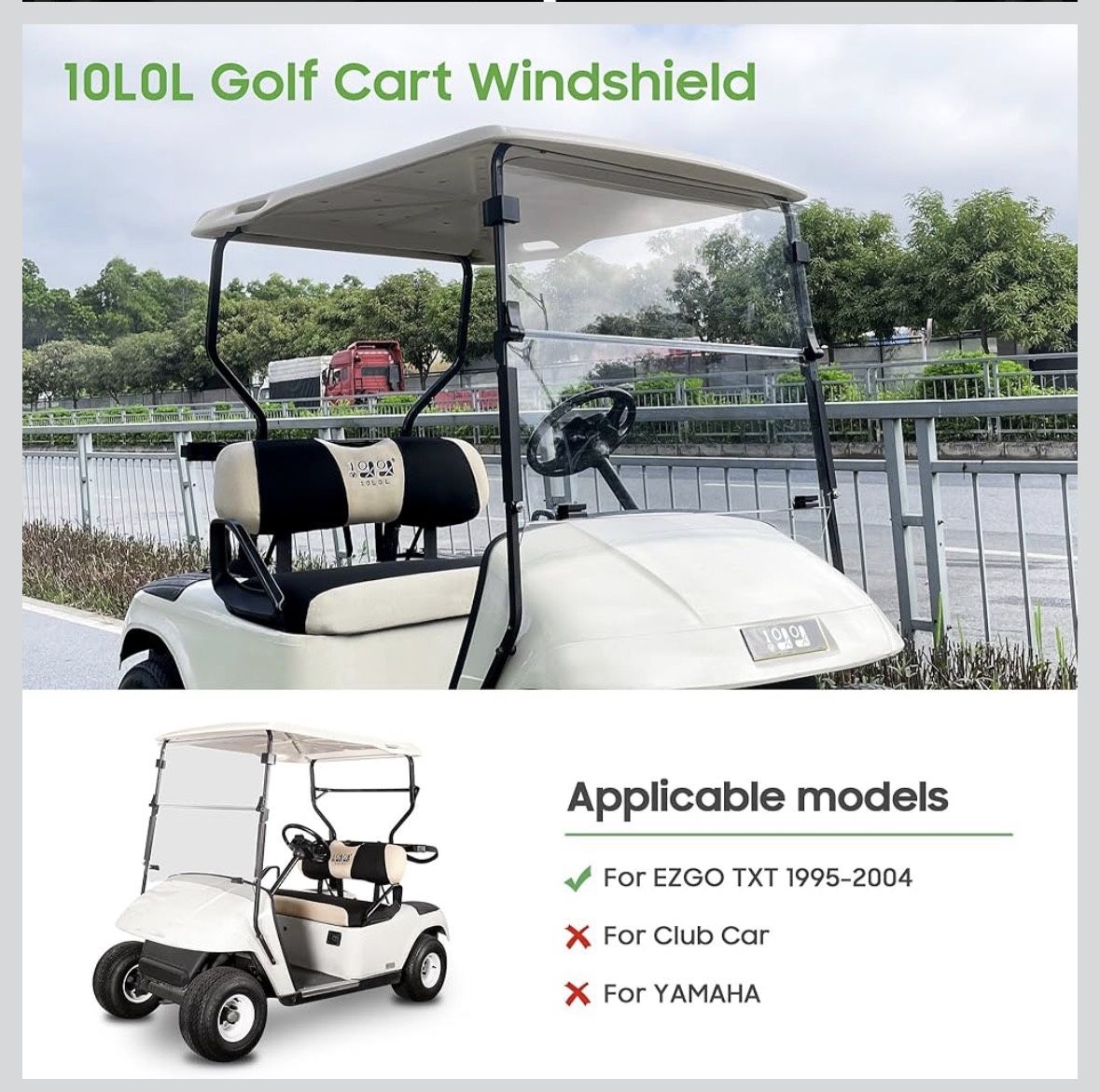 1(contact info removed) Golf Cart Foldable Windshield for Ezgo TXT & Medalist Models