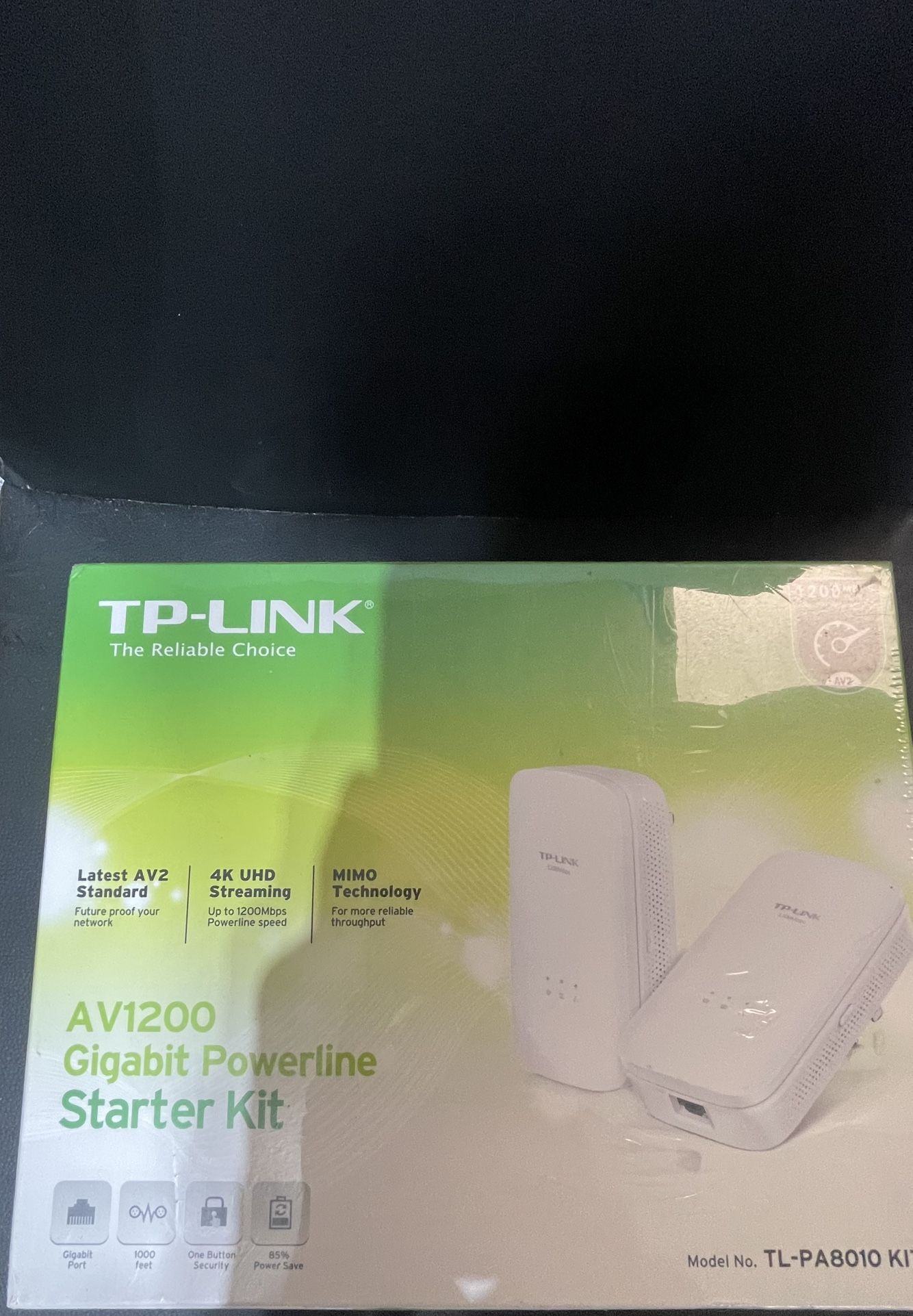 TP Link AV1200 Gigabit Powerline Starter Kit.