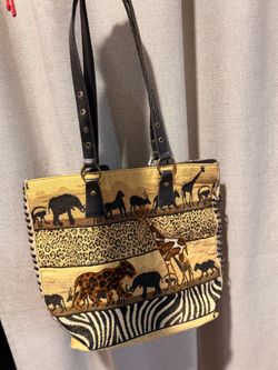 Safari Animal Print Tapestry Tote Bag