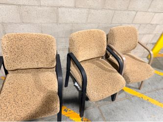 Set of 3 Patterned Office Guest Chairs