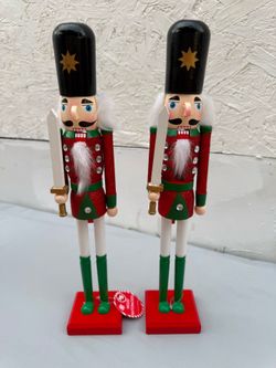 Target Bullseye's Playground 15" Wooden Nutcrackers - Pair of 2 (NWT)
