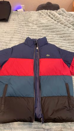 Lacoste Size L XL Men's Detachable Hood Quilted Water-Resistant Down Jacket