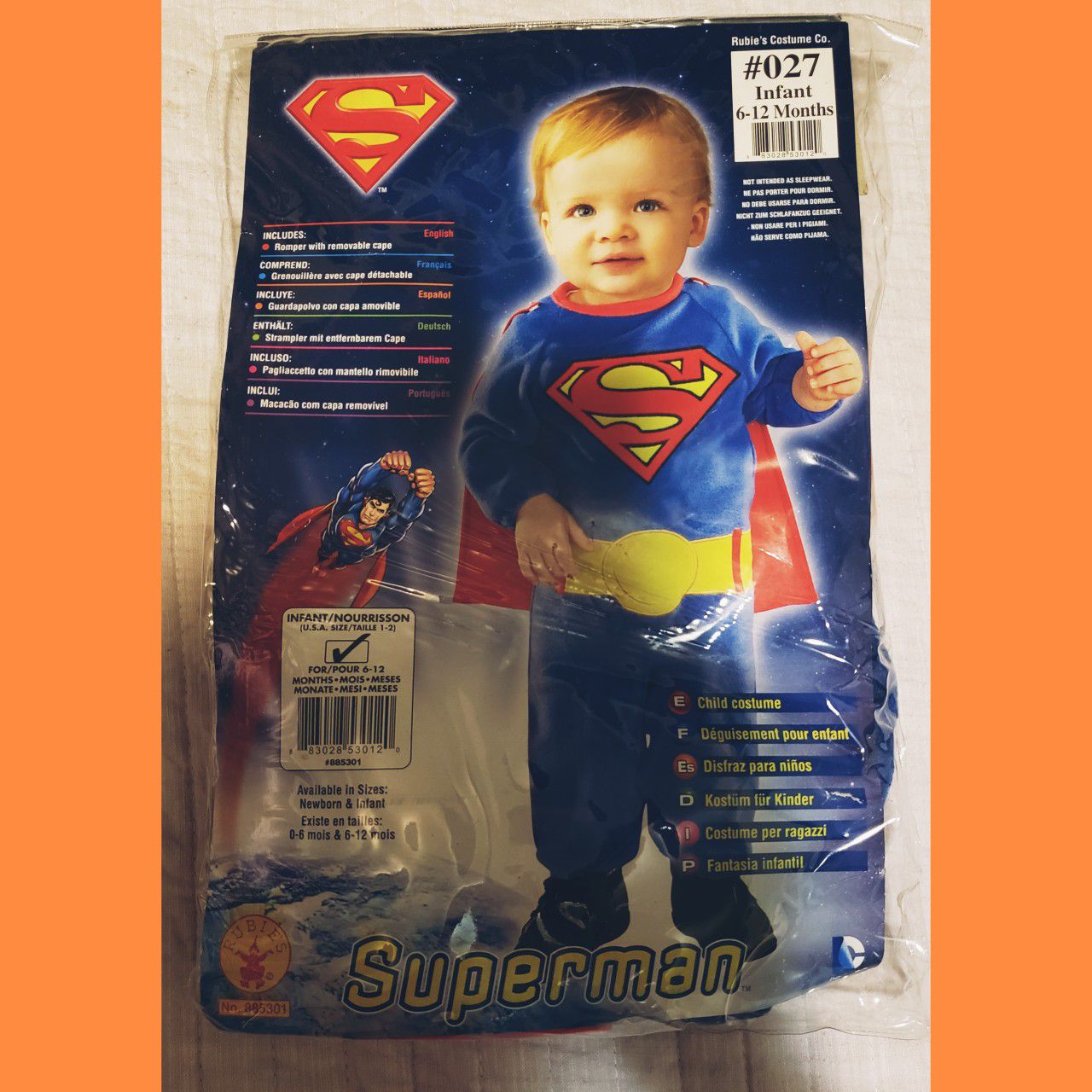 Superman costume 6/12 mo