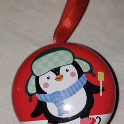 See's Snowman Lollipop Empty Case Tin Holder Ornament
