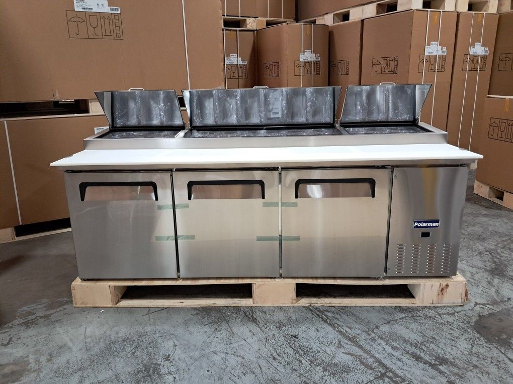 🍕NSF/ETL COMMERCIAL PIZZA PREP TABLE 3 DOOR (MESA DE PREPARACIÓN DE PIZZA COMERCIAL DE 3 PUERTAS)🍕