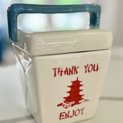🥡 NEW - Ceramic Chinese Take-Out Storage Jar