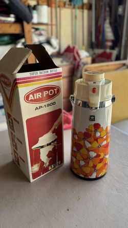 Vtg Superior Super 1.9 Liter Air Pot Pump Action in Box Coffee Carafe Airpot