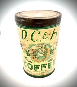 Rare 1920’s D.C.&H. Driscol Church & Hall Coffee Tin