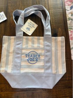 Trader Joe's stripped tote bag