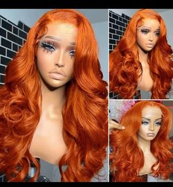 “36” Ginger Orange Human Hair