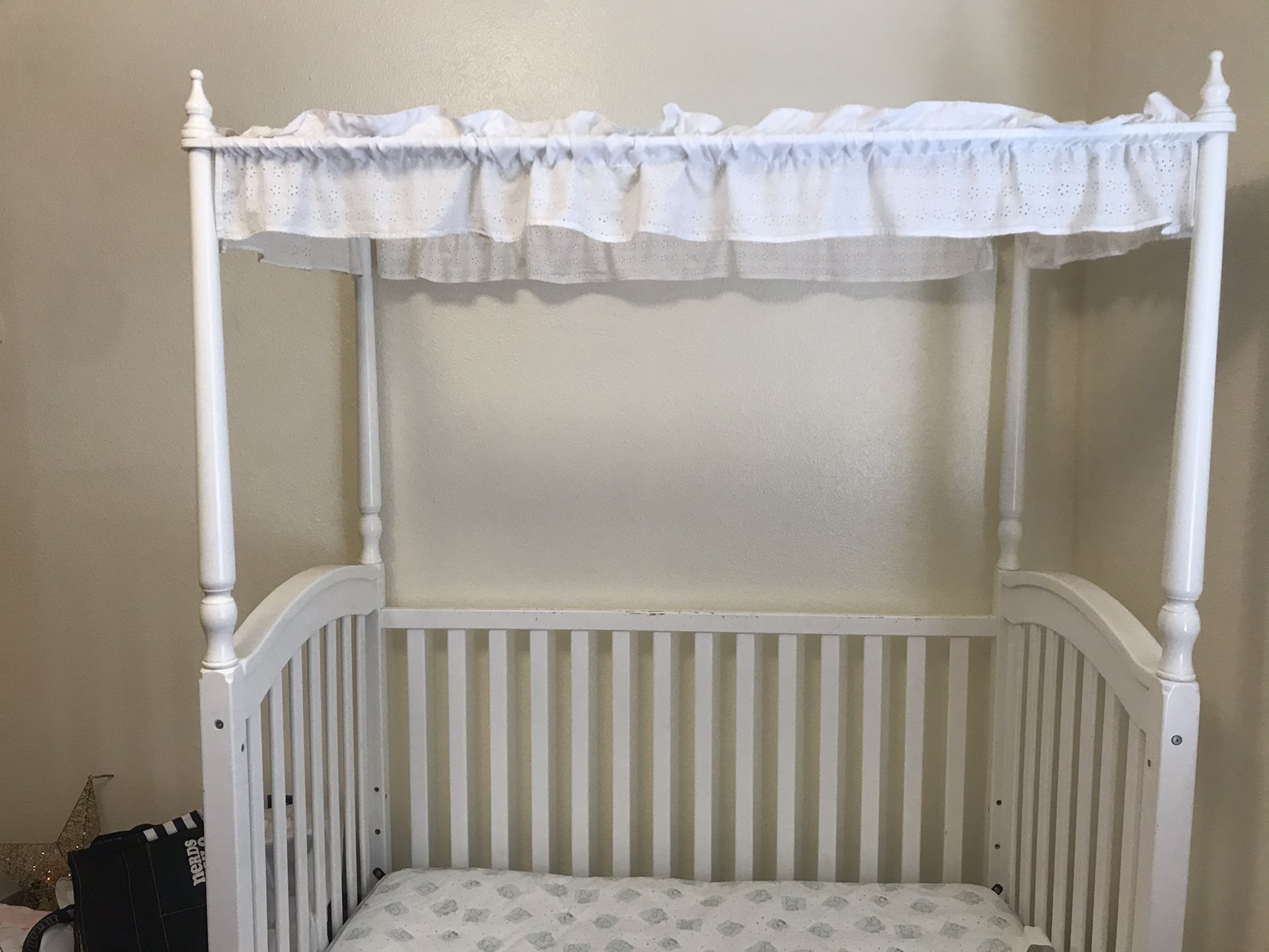 Beautiful white canopy Crib