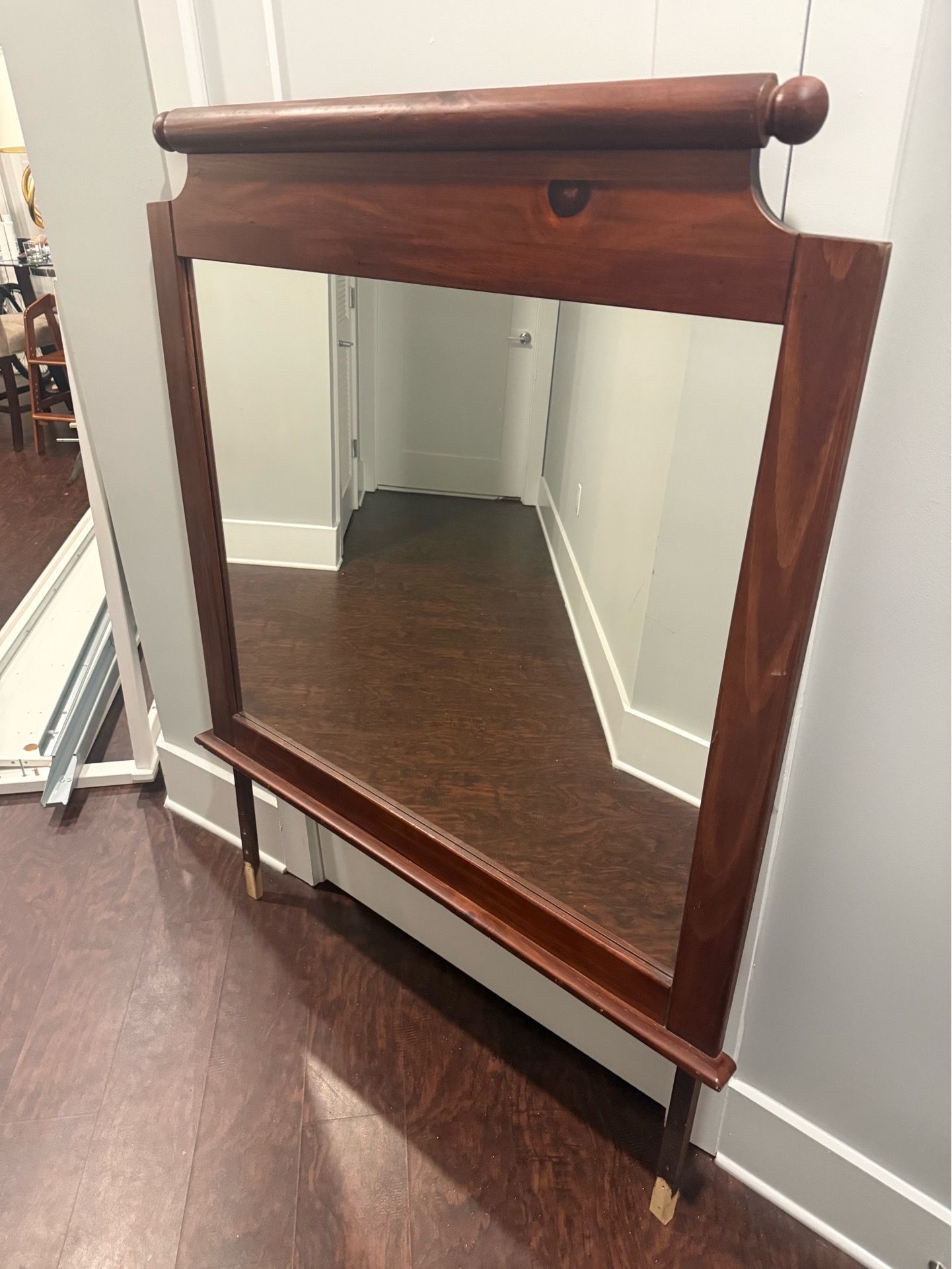 Large Wood Framed Dresser / Vanity Mirror