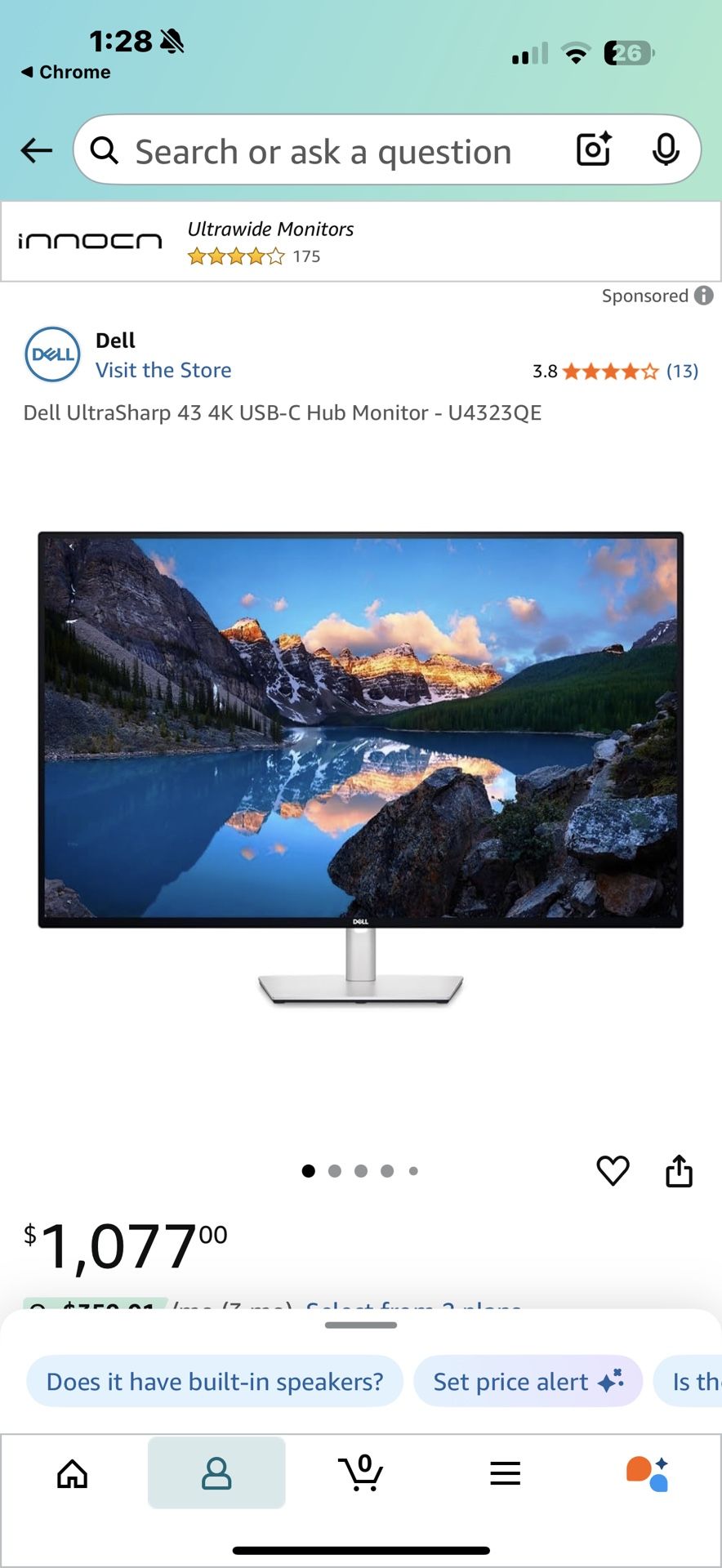 Dell High End 43 Inch 4k USB Hub Monitor