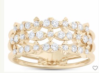 Diamond Gold Ring, 14K Yellow Gold Diamond Ring
