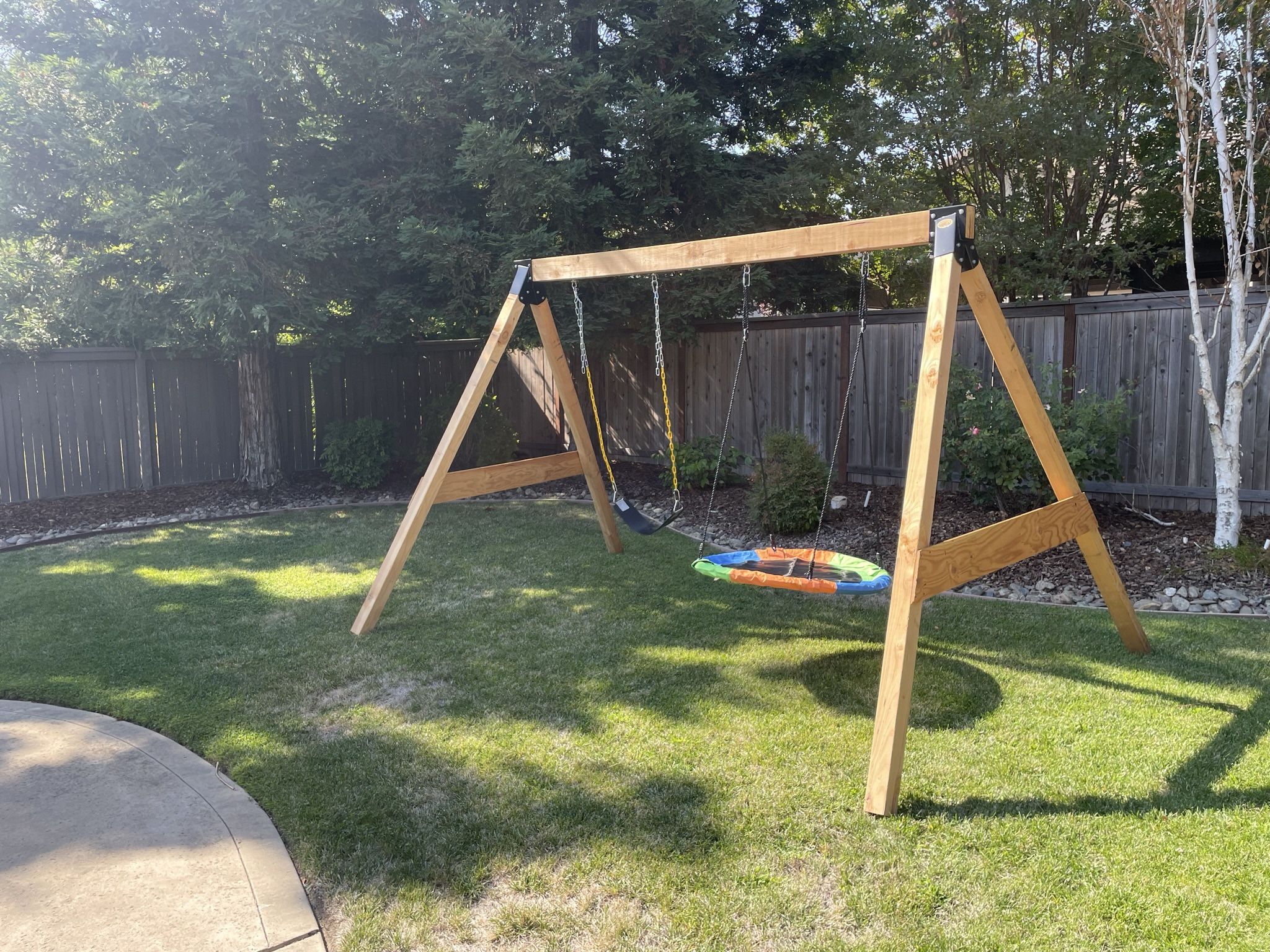 Solid Lumber Swing Set