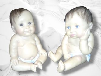 "Ashton -Drake" Resin Babies (2) By Artist Sherry Rawn 