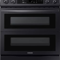 6.3 cu ft. Smart Slide-in Electric Range with Smart Dial, Air Fry, & Flex Duo™ in Black Stainless Steel


