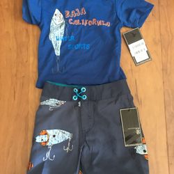 Boy’s Rash guard & Shorts- Size 12 Months New