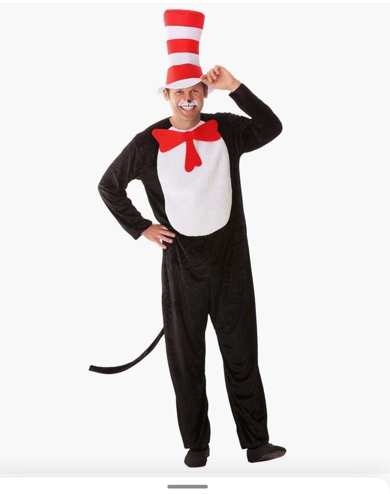 Cat In The Hat, Unisex Halloween Costume Size A Small Medium