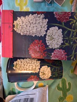 17 ounce ceramic floral travel mug