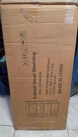 71.2" Heavy Duty 5-Tier Metal Bookshelf – 3000 lbs Capacity (Bolt-Free)