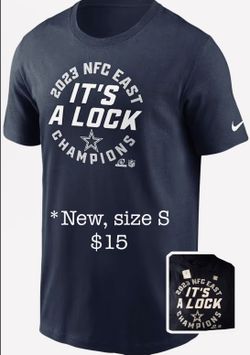 New Nike Dallas Cowboys 2023 NFC East Champions Shirt. Size Small, Blue.